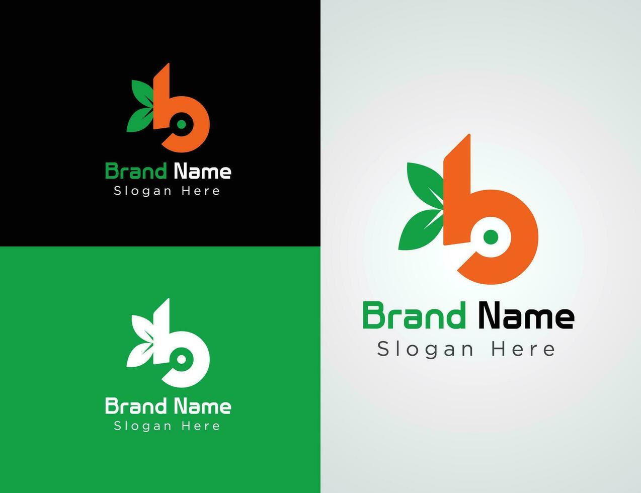 Eco friendly Letter b logo design set vector