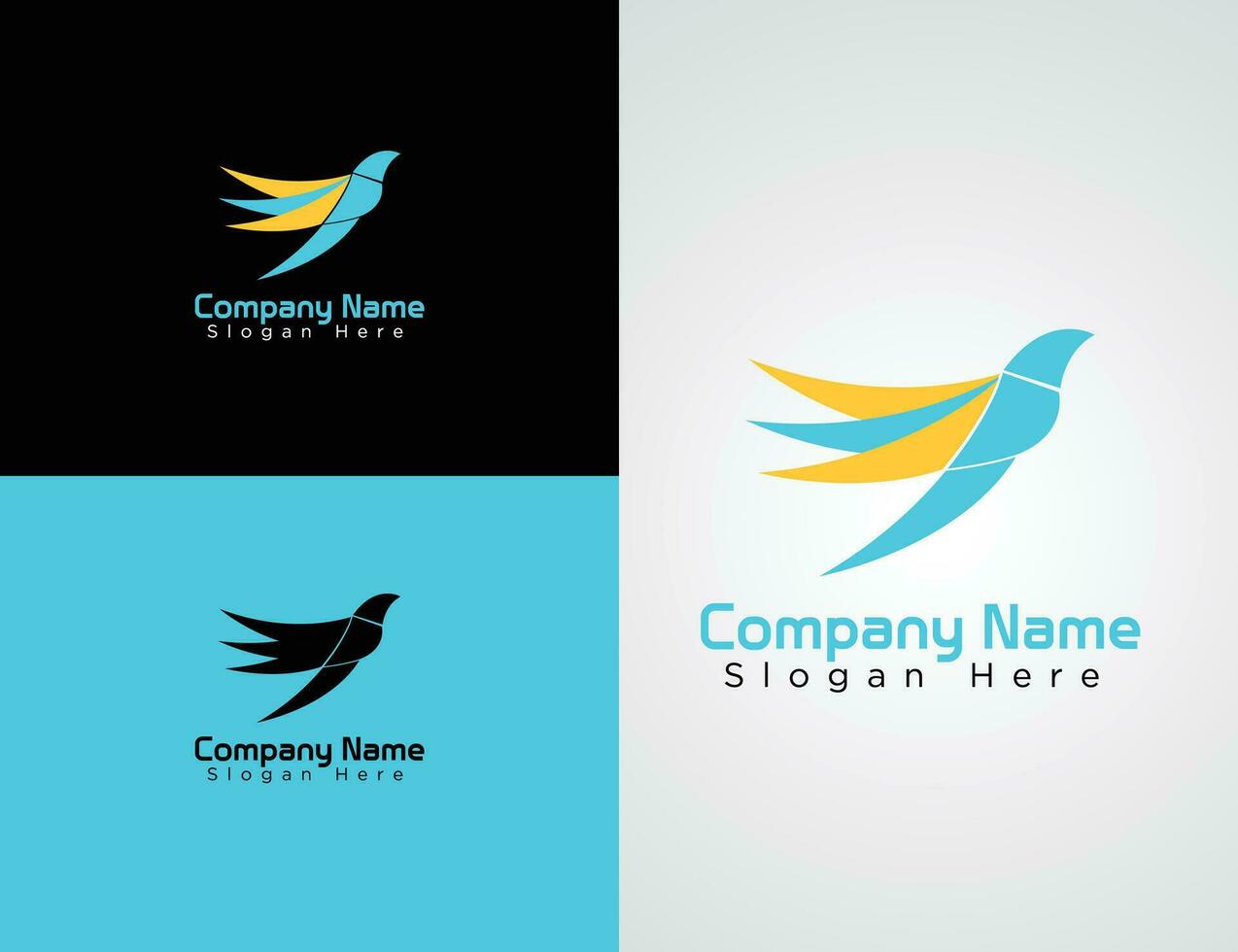 Flying bird logo collection for company vector