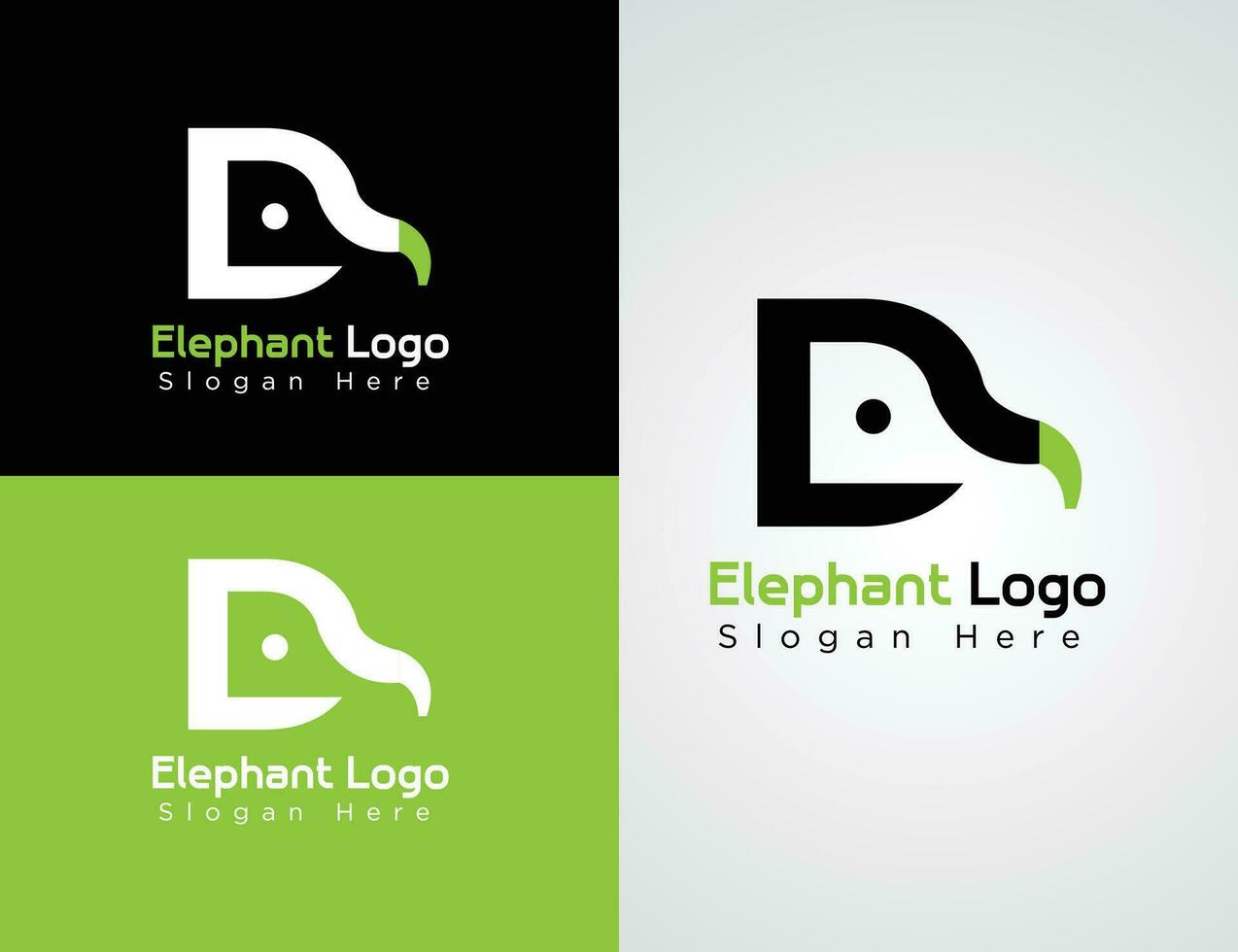 Letter D and Elephant logo design collection vector