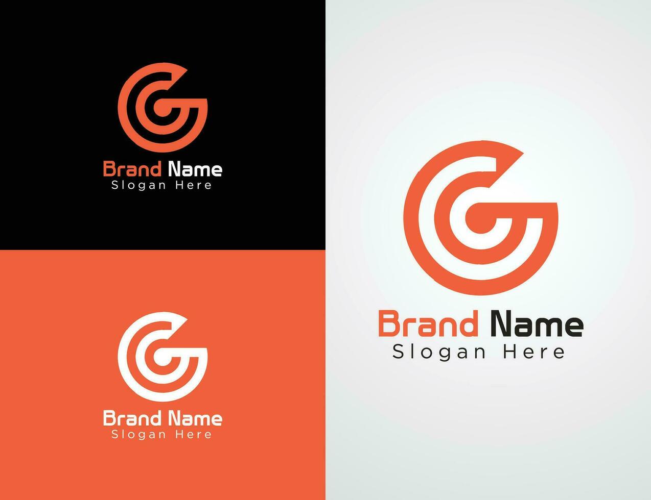 Letter G minimal logo design collection vector