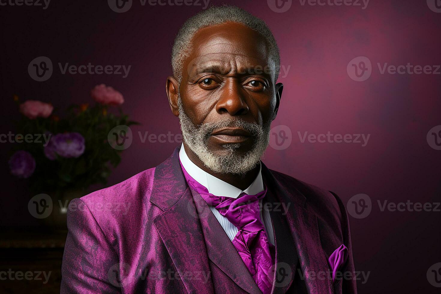 ai generado estudio retrato de hermoso mayor antiguo africano hombre en diferente colores antecedentes foto