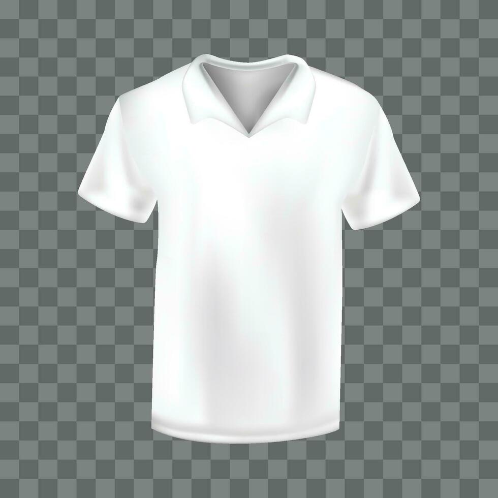 Vector realistic mockup of male white polo shirt