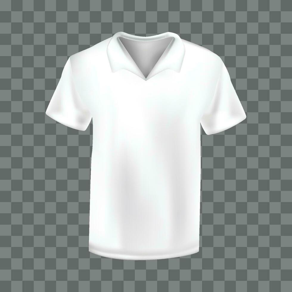 vector realista Bosquejo de masculino blanco polo camisa