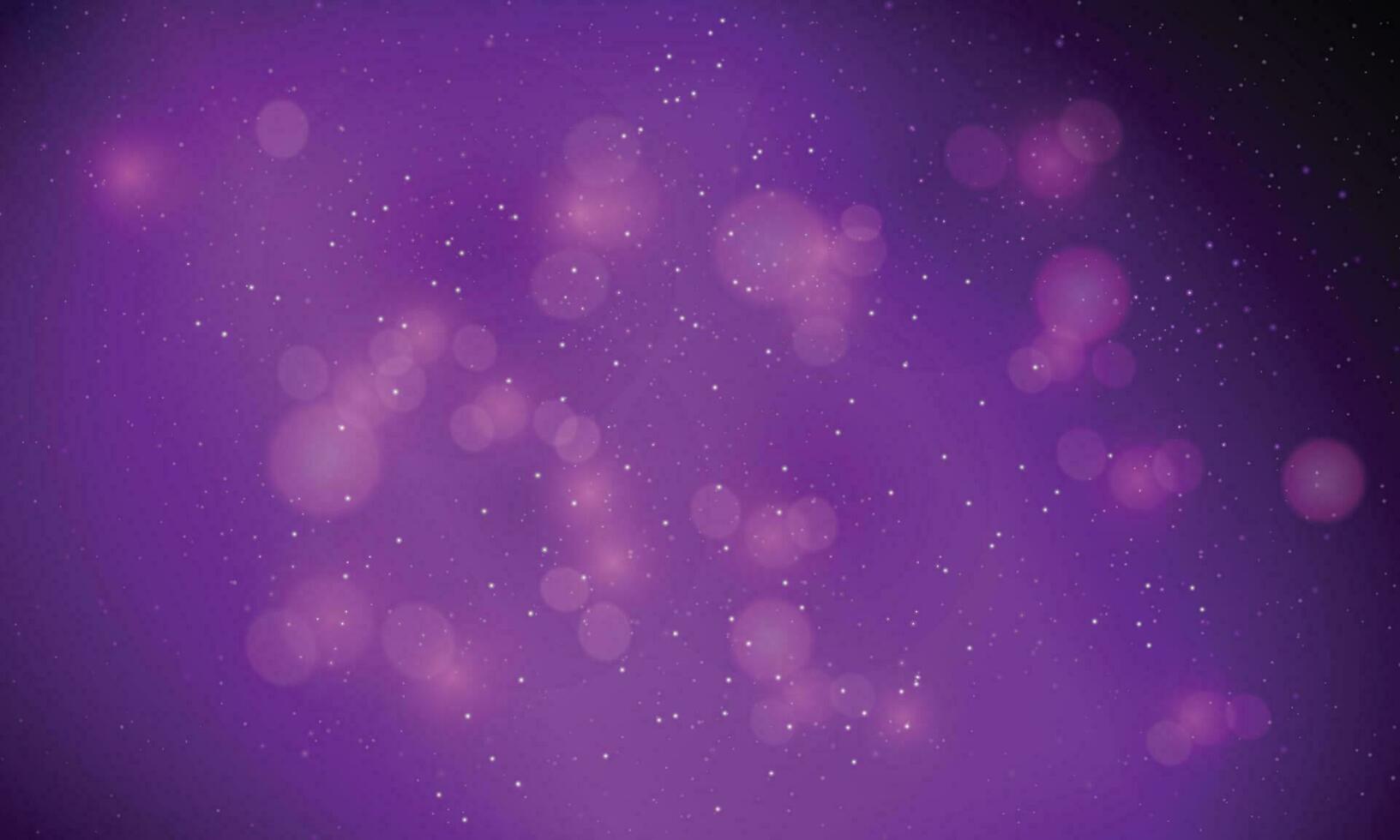vector borroso bokeh ligero en oscuro púrpura antecedentes. resumen Brillantina desenfocado parpadeo estrellas y chispas