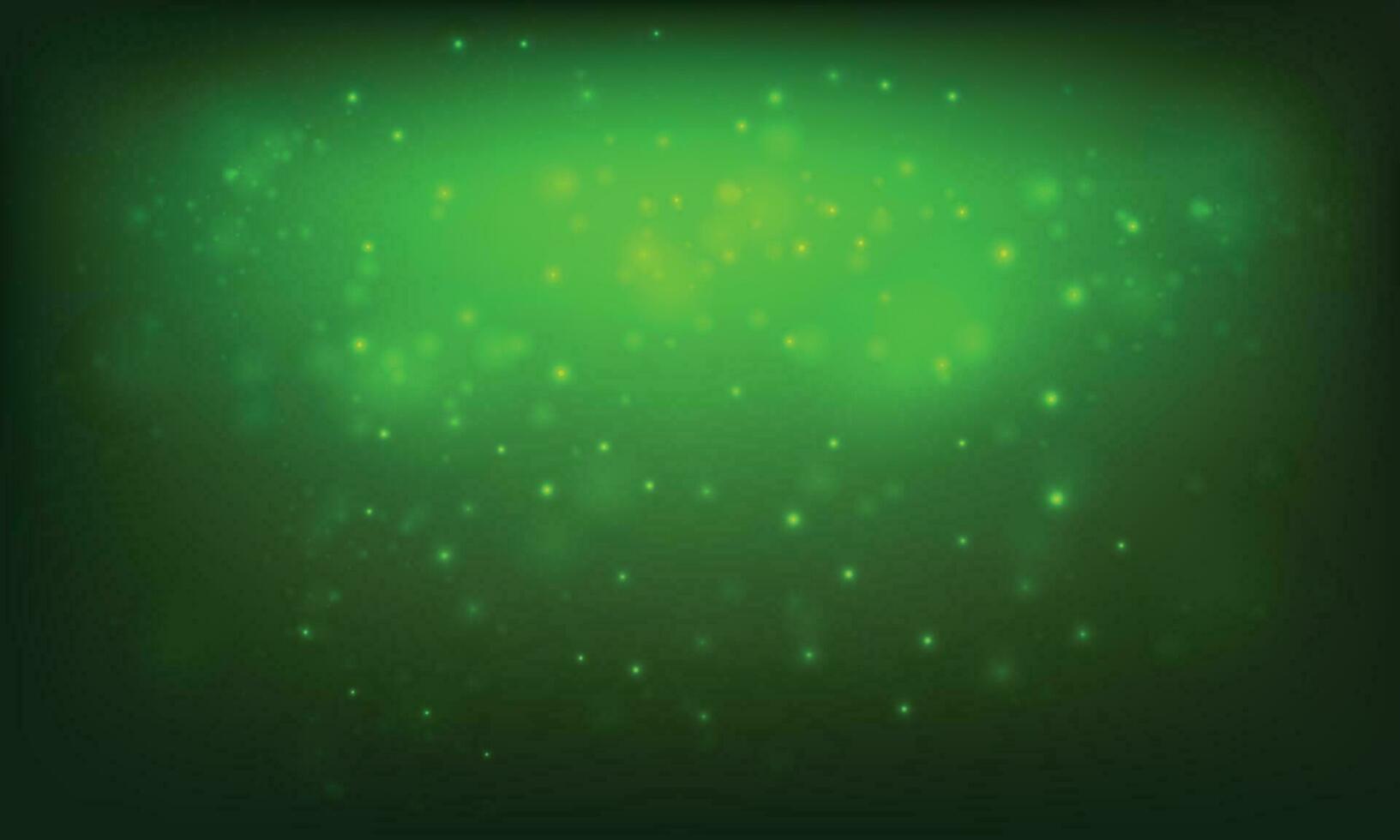 Vector abstract green bokeh light sparkles banner