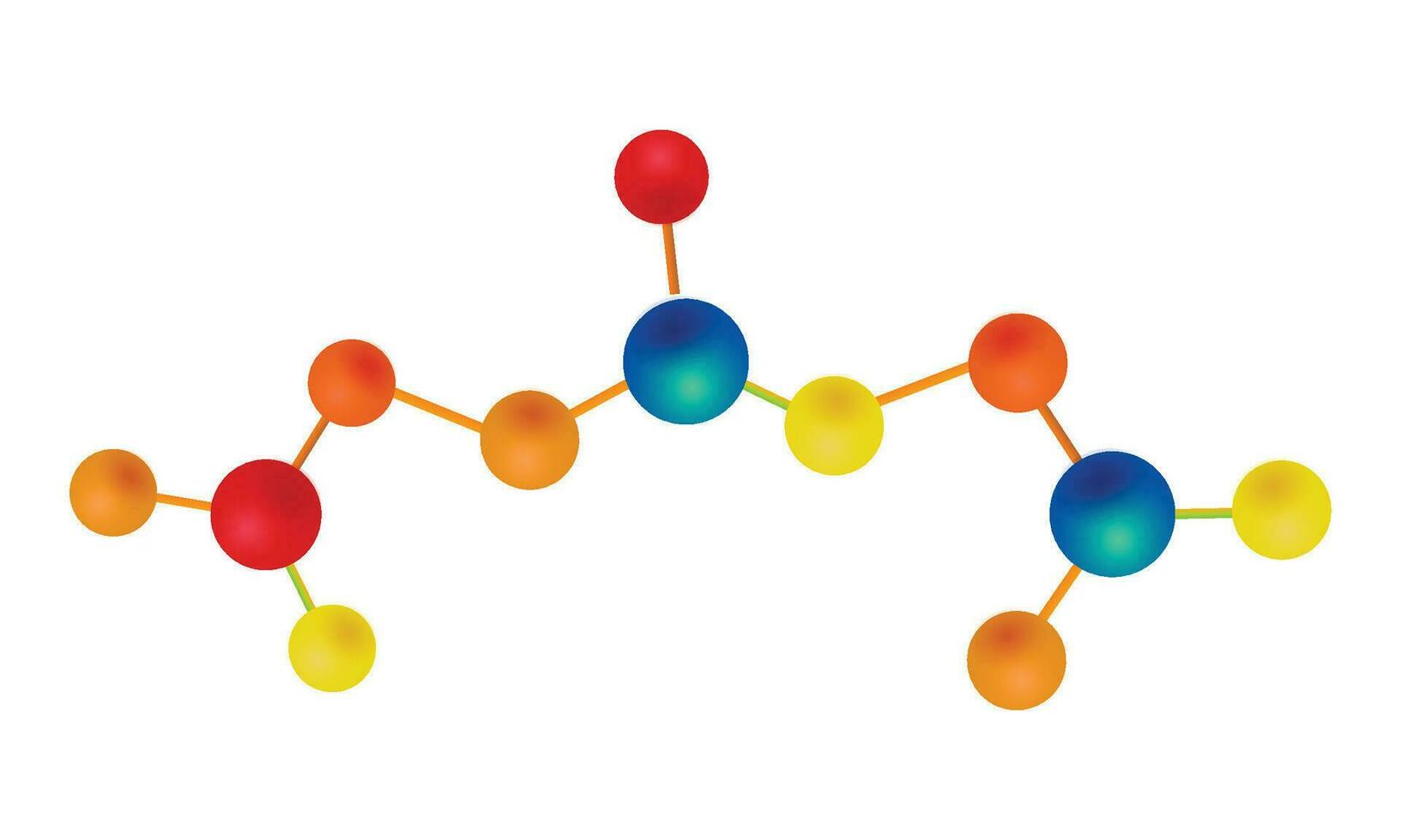 Vector realistic atomic molecule, atoms for chemistry and science