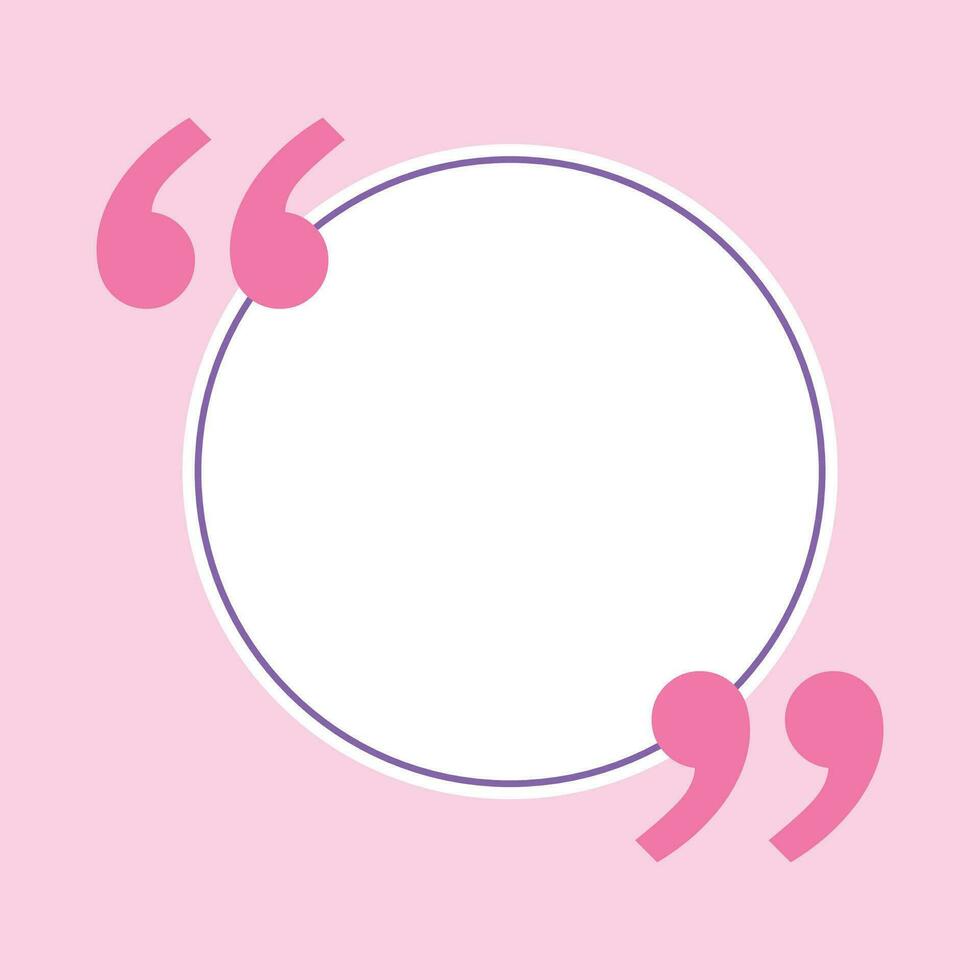 Vector flat style quote bubble template with text space