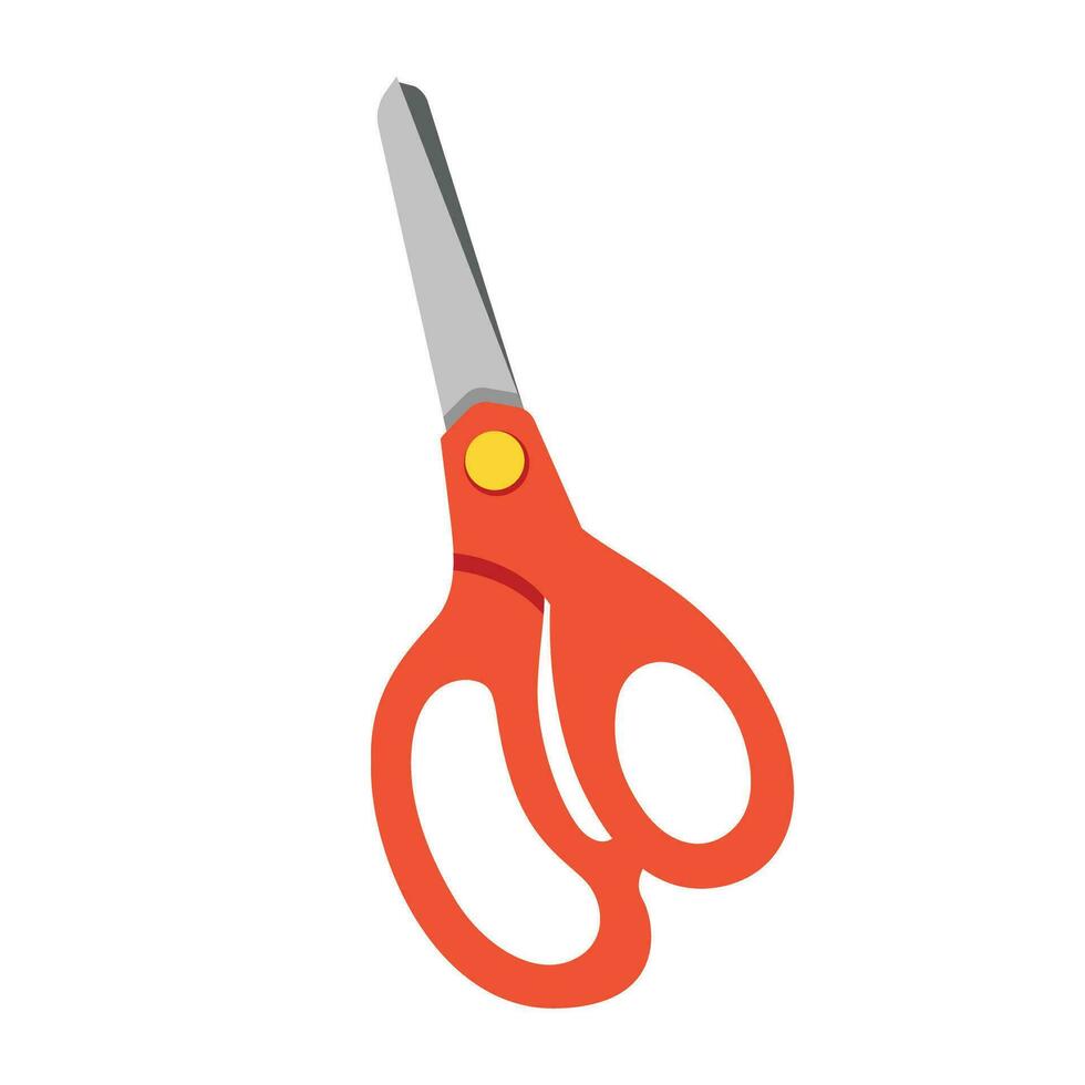 Vector scissors icon cartoon sharp metal blade instrument isolated on white background