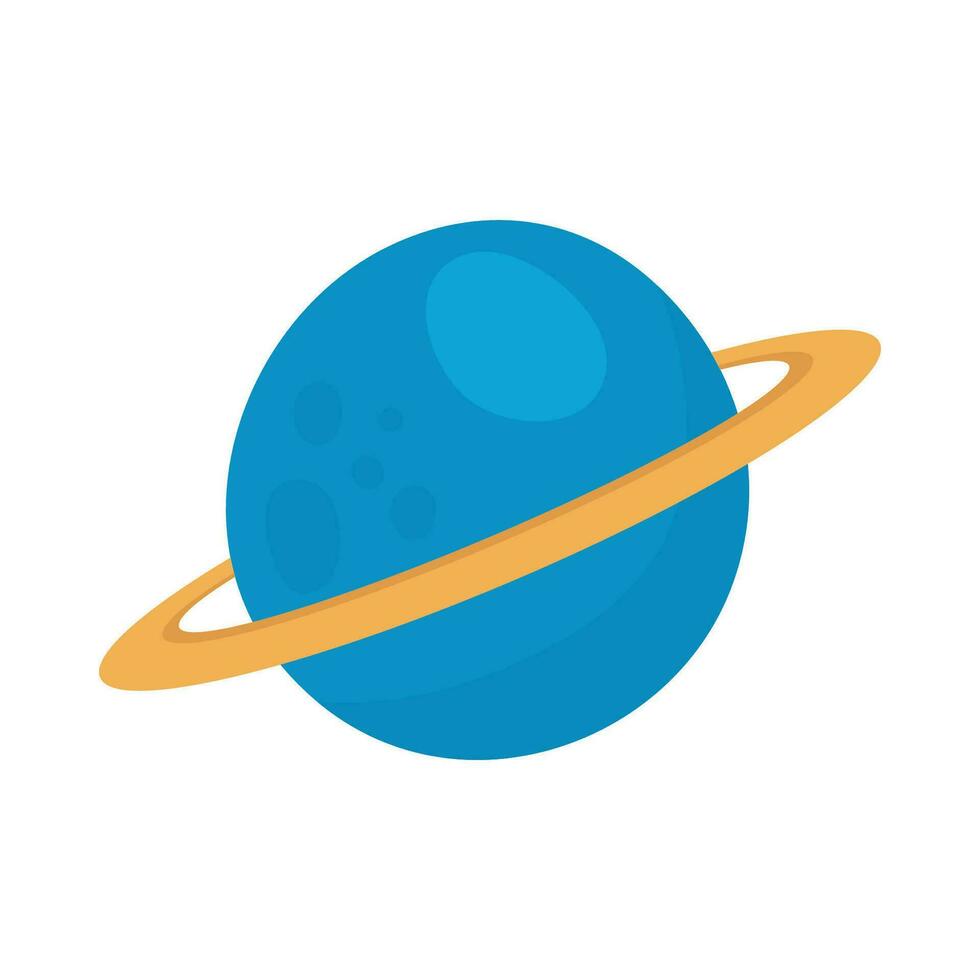 Vector saturn planet space icon cartoon illustration