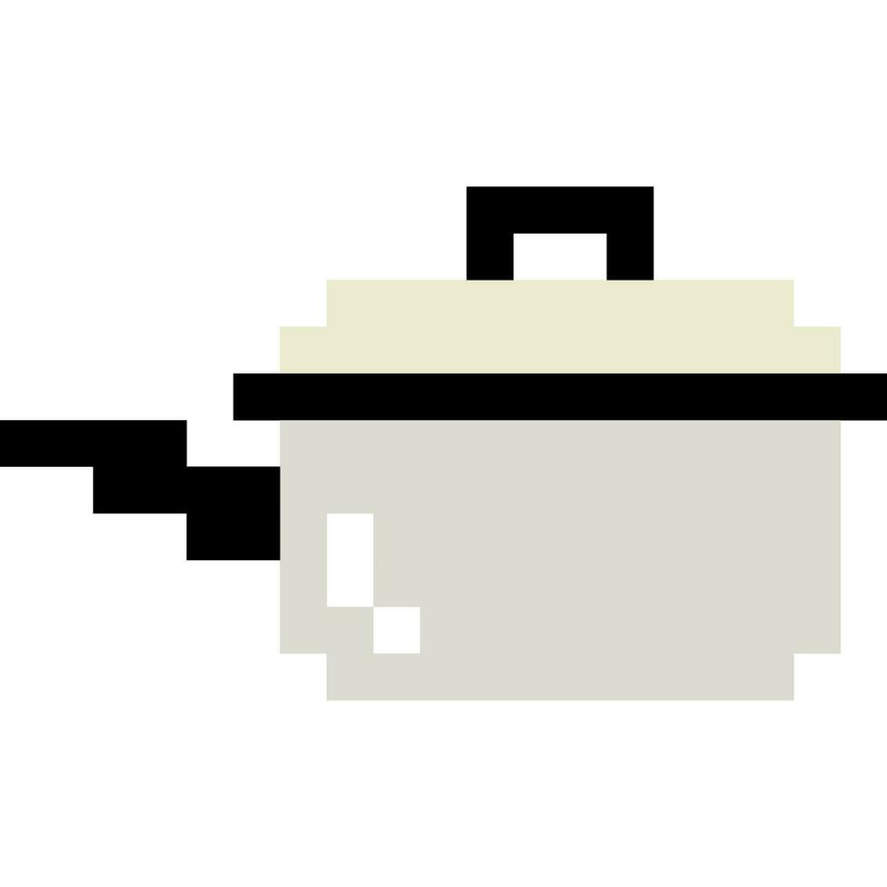 Kettle cartoon icon in pixel style vector