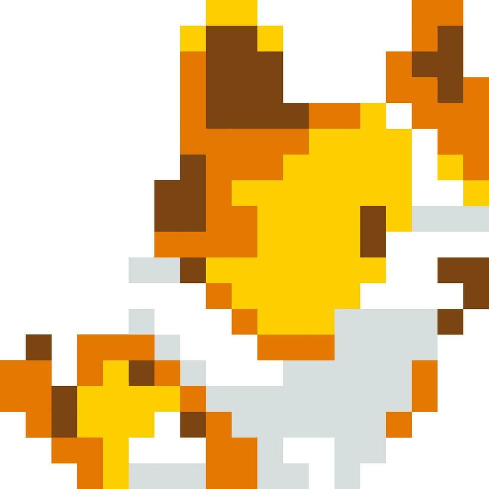 Dog cartoon icon in pixel style vector