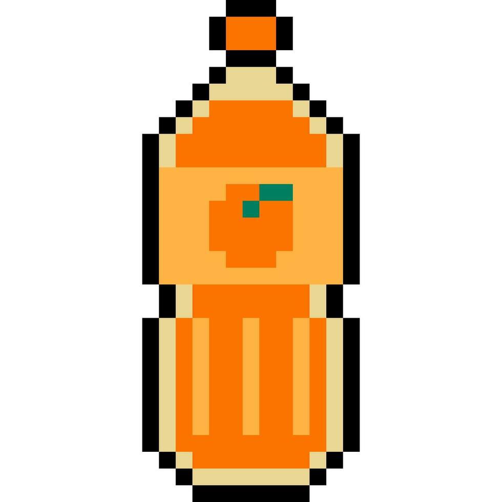 naranja jugo dibujos animados icono en píxel estilo vector