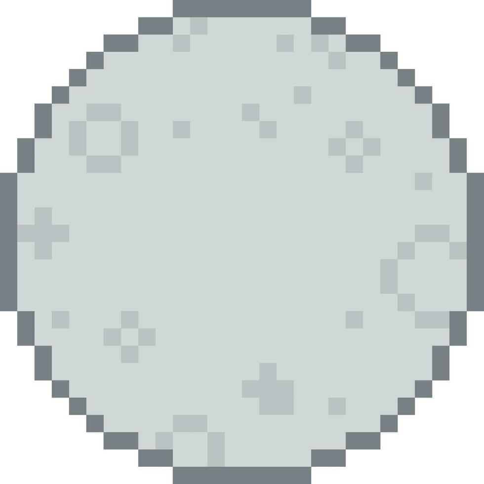Moon cartoon icon in pixel style vector