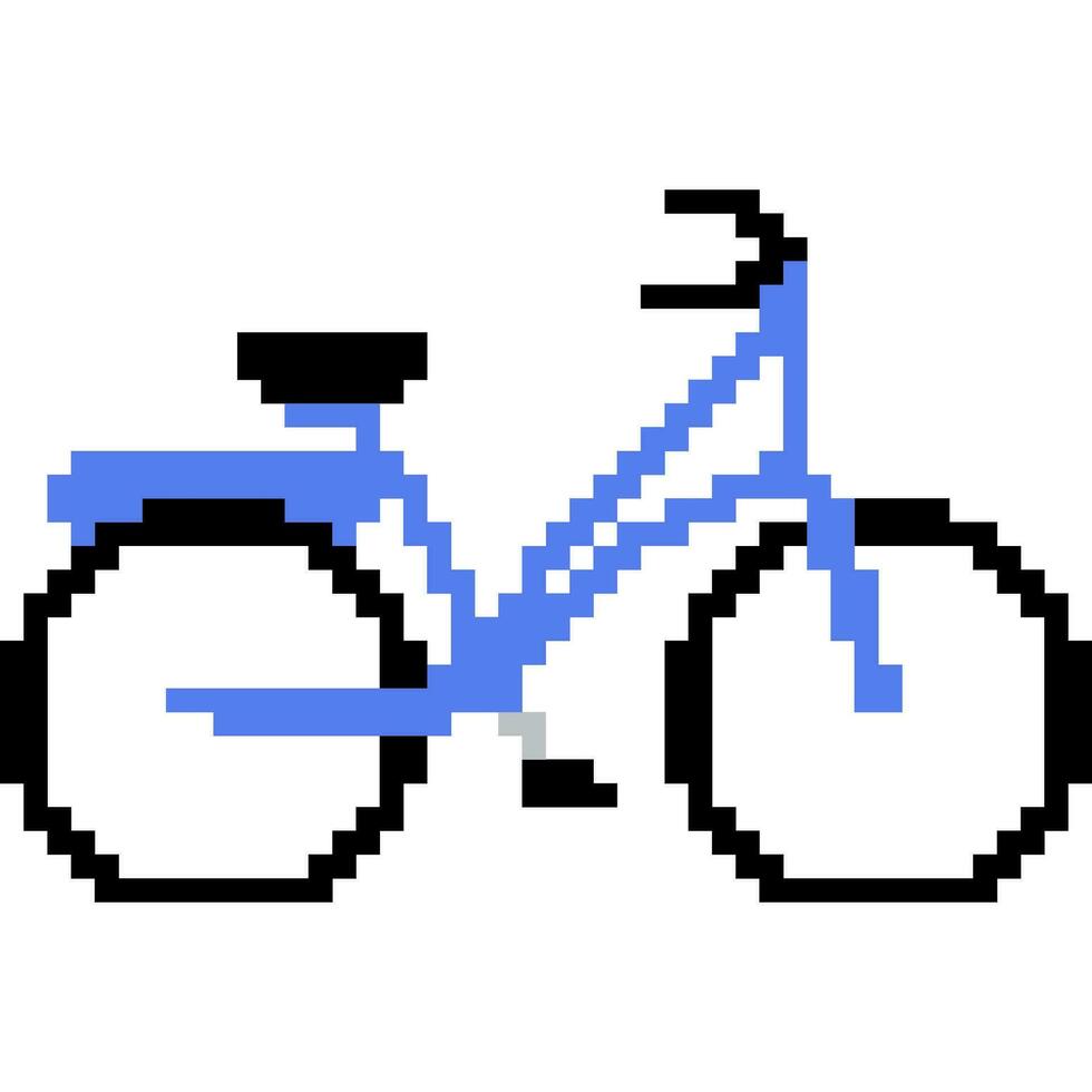 Bicycle cartoon icon in pixel style vector