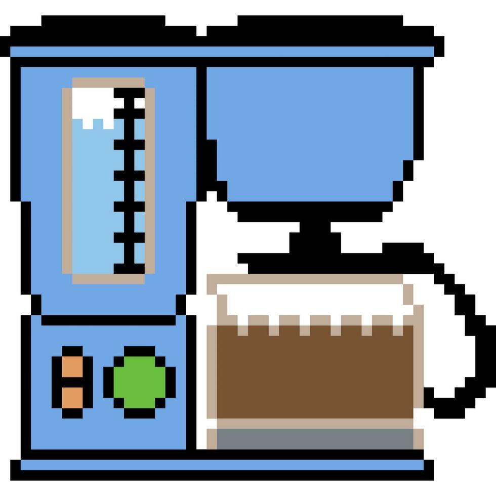 Coffee machine cartoon icon in pixel style vector