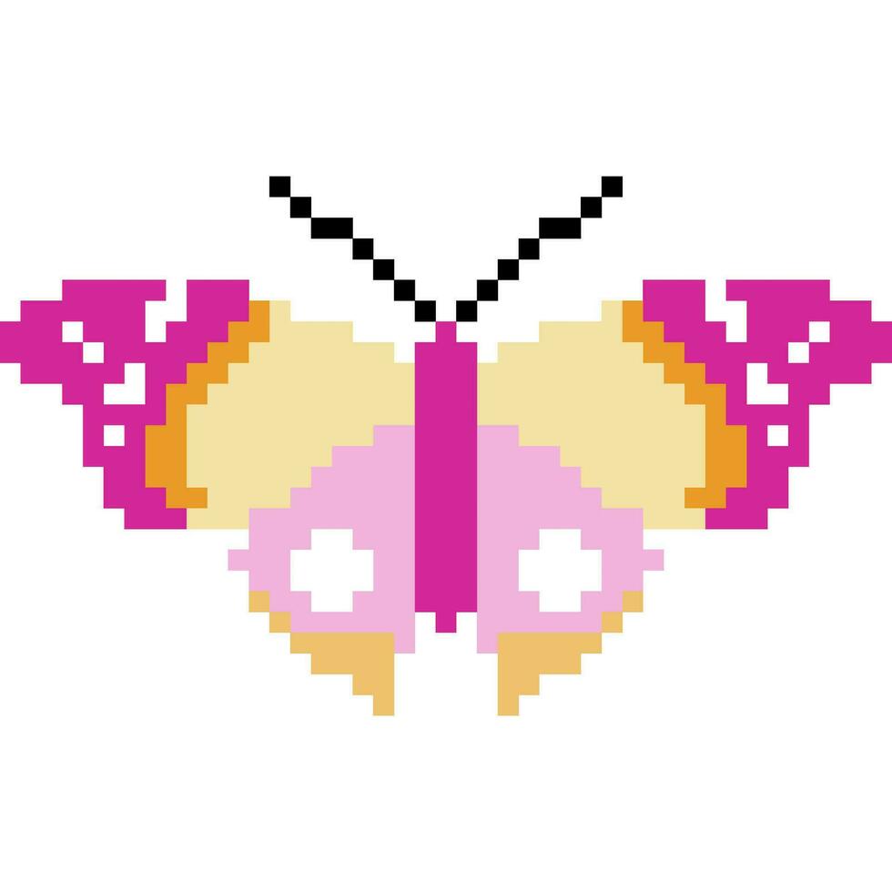 mariposa dibujos animados icono en píxel estilo vector