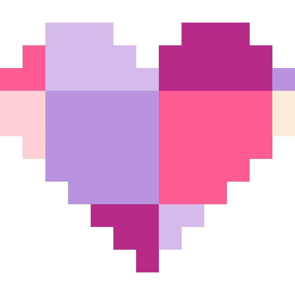 Heart cartoon icon in pixel style vector