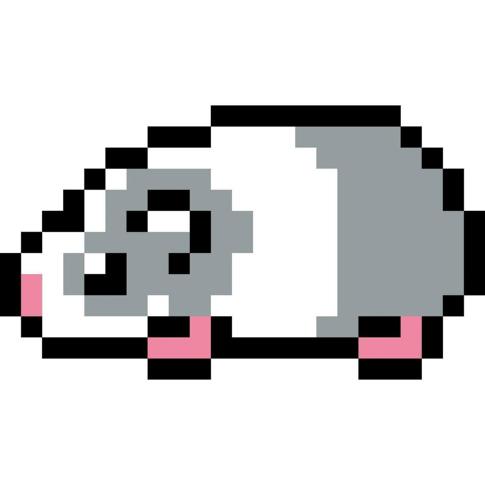 Mouse cartoon icon in pixel style vector