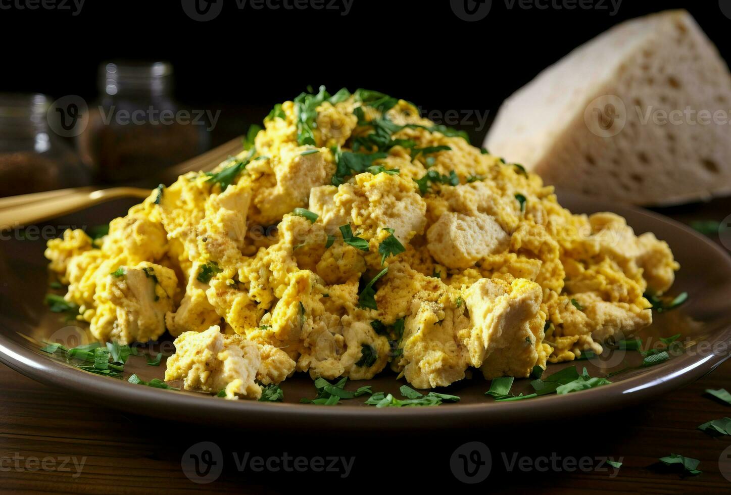 Tofu scramble plate. Generate Ai photo