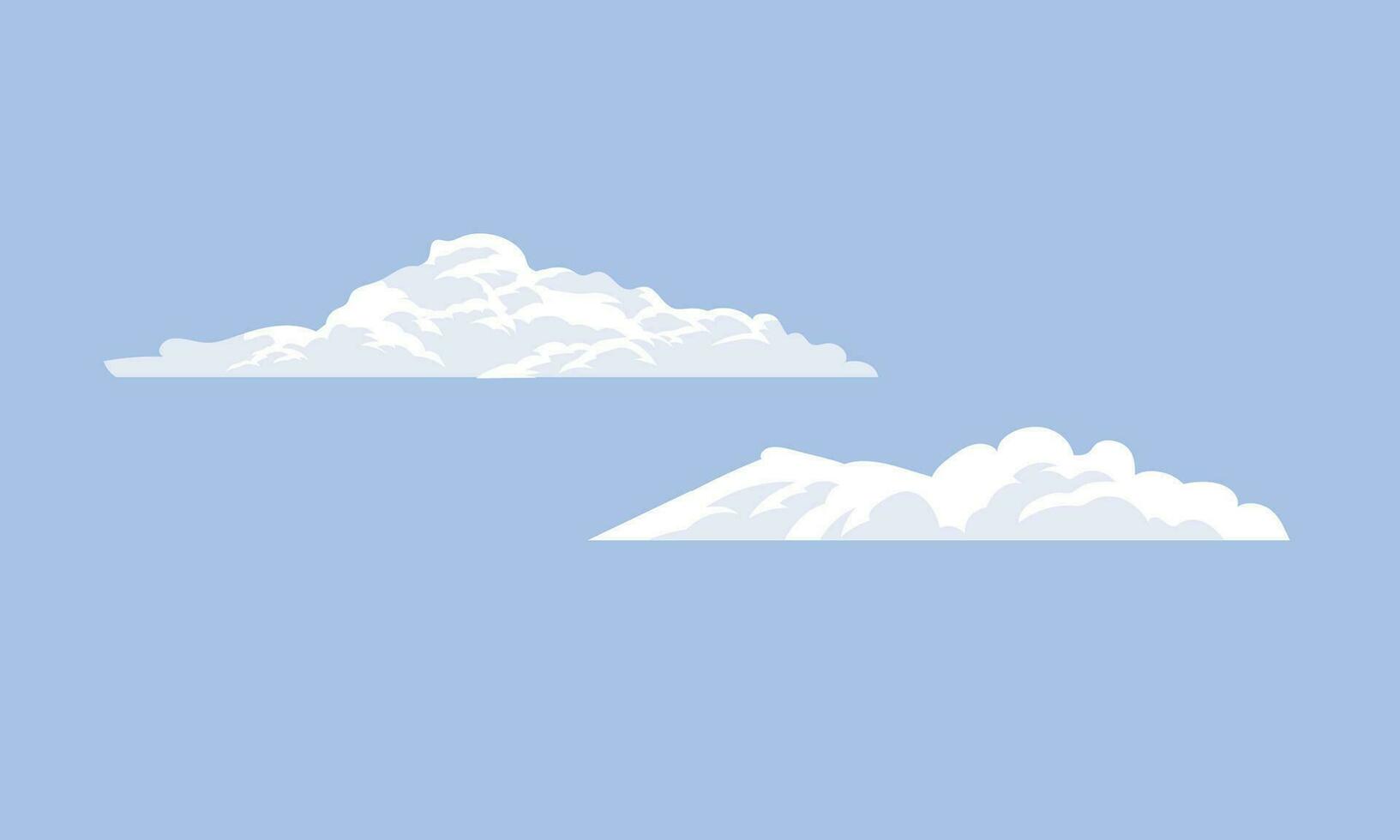 vector dibujos animados blanco nubes icono conjunto aislado en azul