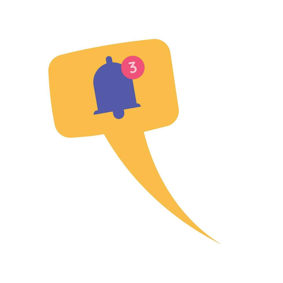 Vector notification bell icon for incoming inbox message bell flat vector illustration