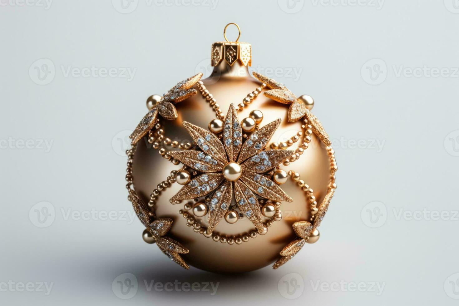 A sparkling Christmas tree ornament isolated on a white background photo
