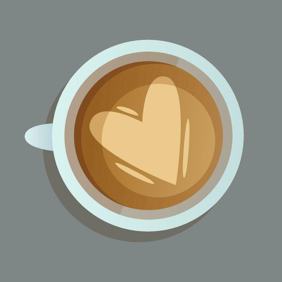 Vector top view of coffee cup with realistic design