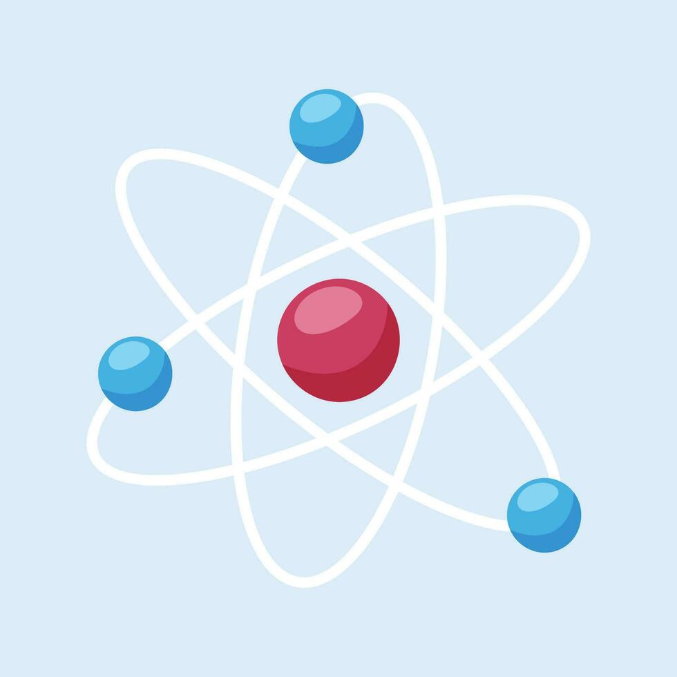Vector atomic model icon physics symbol science sign