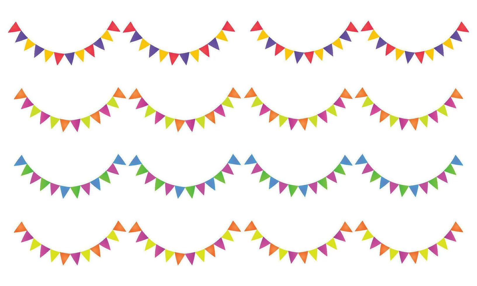 Vector pennant banner garland. hanging multicolor triangle flags. colorful festival party bunting