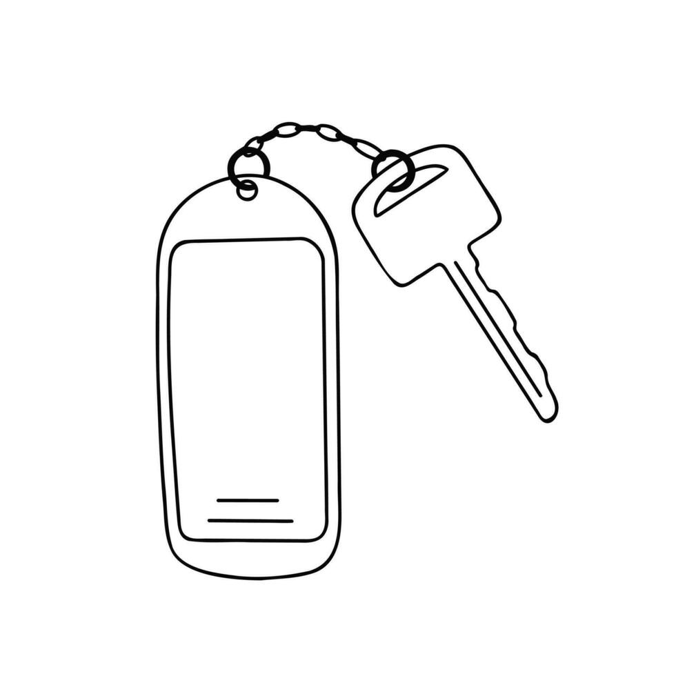 key with fob. Illustration for printing, backgrounds, covers and packaging. Image can be used for greeting cards, posters, stickers and textile. Isolated on white background. vector