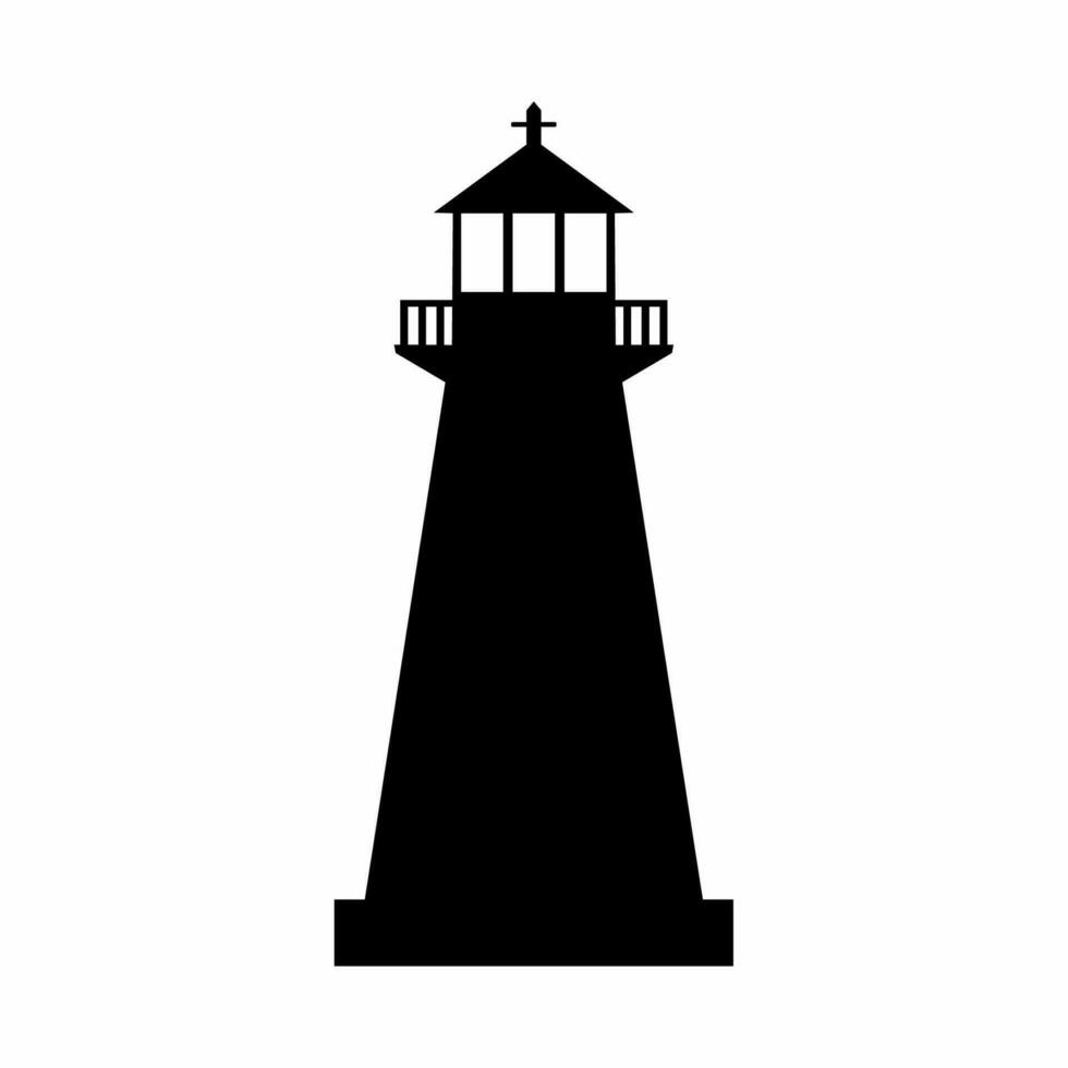 Lighthouse silhouette vector. Lighthouse silhouette can be used as icon, symbol or sign. Lighthouse icon vector for design of coast, guide, warn or harbor
