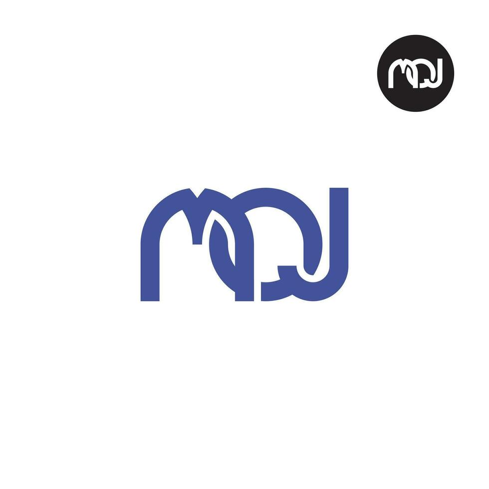 letra moj monograma logo diseño vector