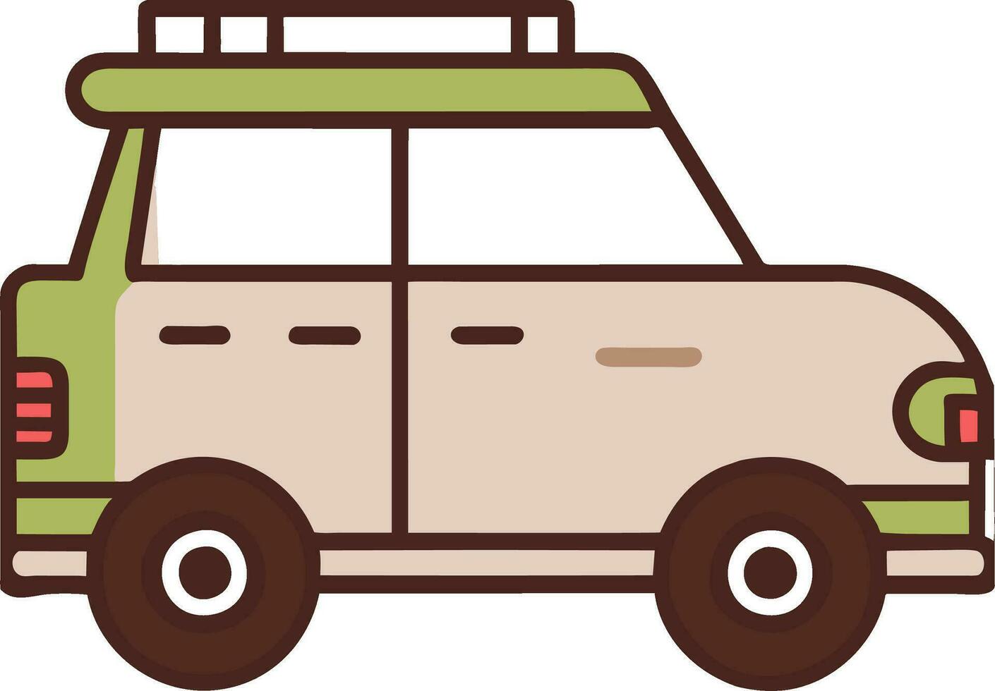 a car with a roof rack on top vector