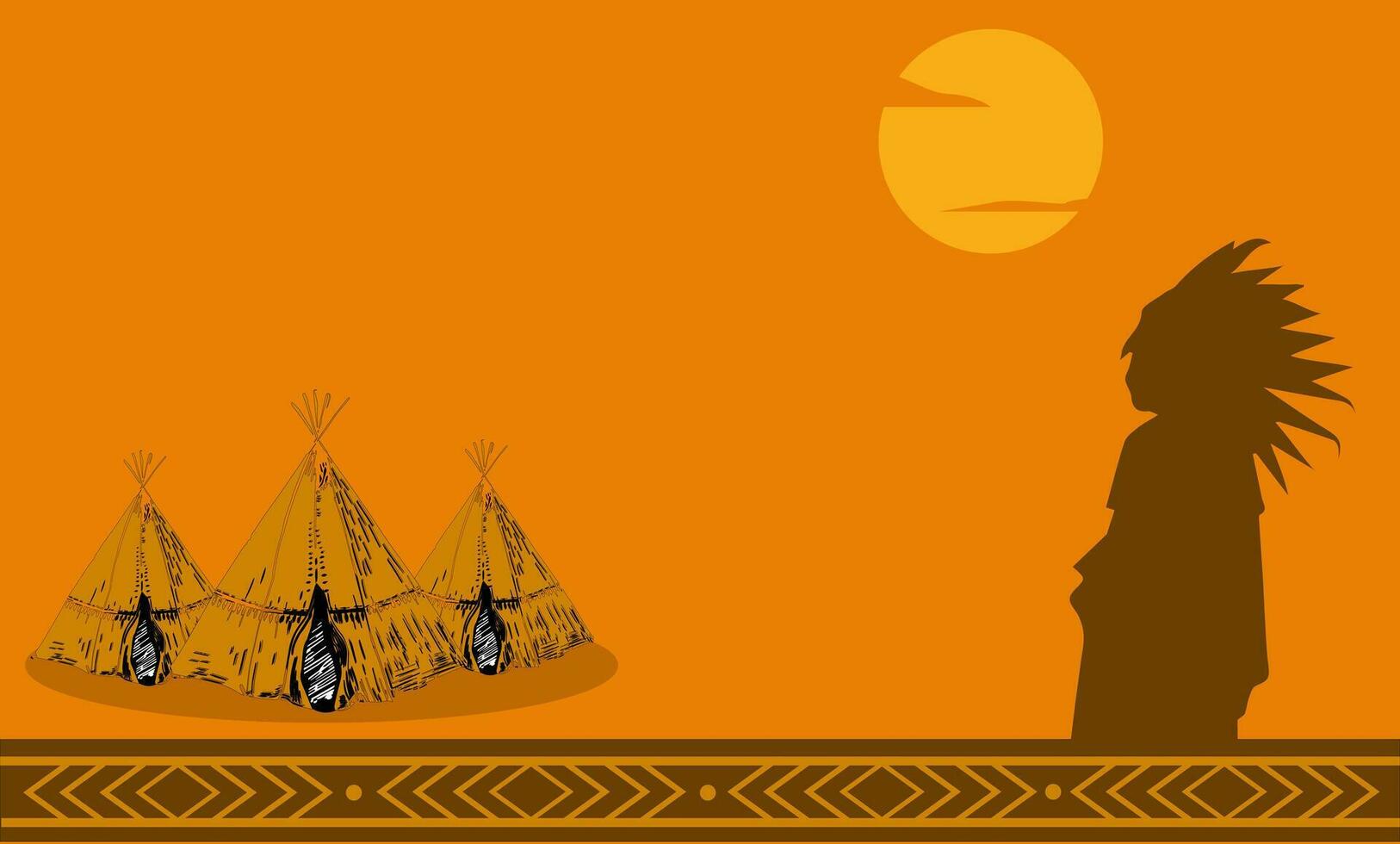 Native American Day Background Design. Suitable to use on Native American day event on United States of America vector