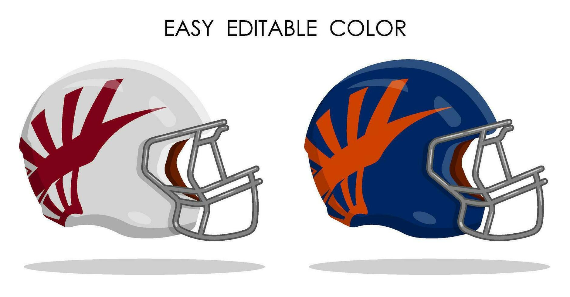 safety helmet with protective mask for playing American football. Protecting athlete from injury. Cartoon vector