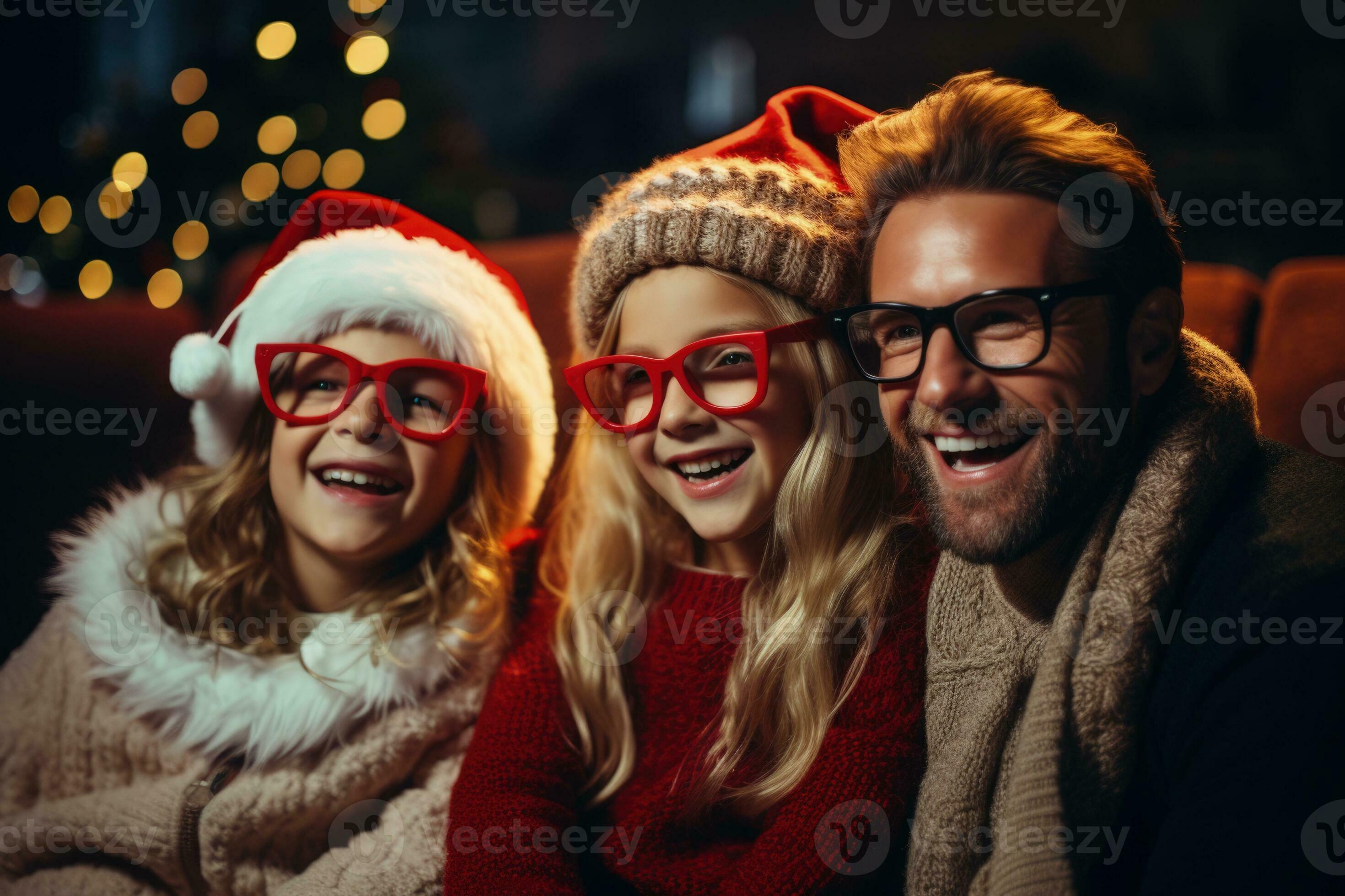 90s family enjoying a holiday movie marathon with classic Christmas 