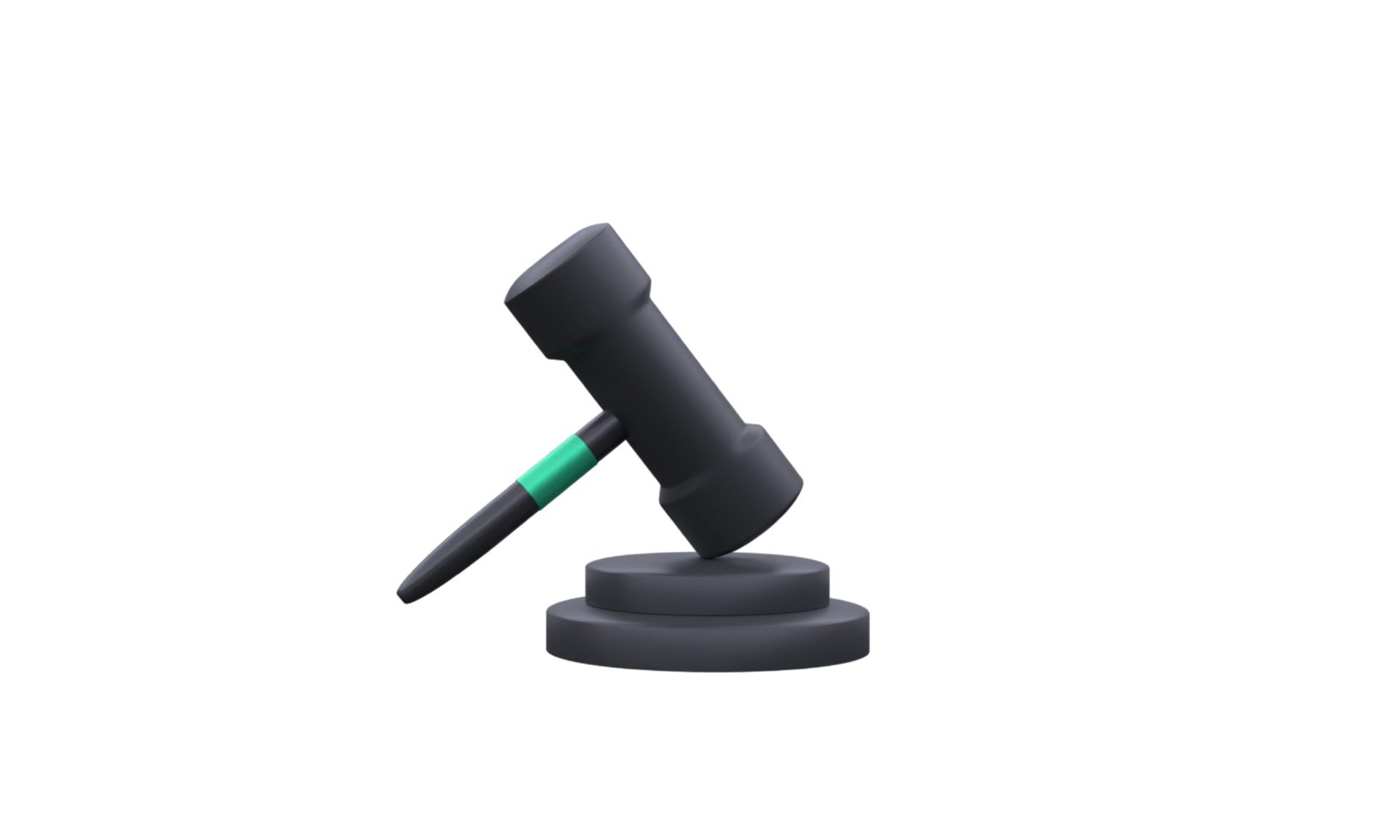 unique 3d rendering minimal black gavel icon isolated.Trendy and modern in 3d style. png