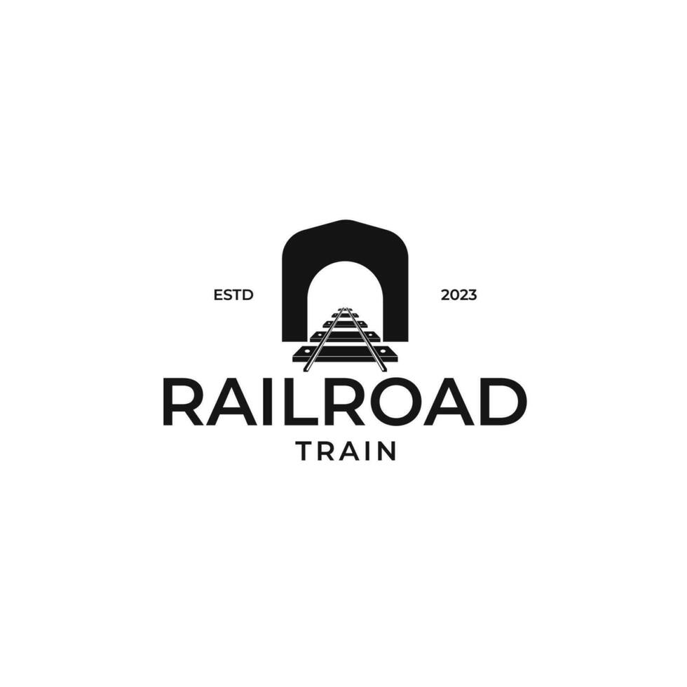 Railroad Tracks Train Logo Design Concept Vector Illustration Symbol Icon