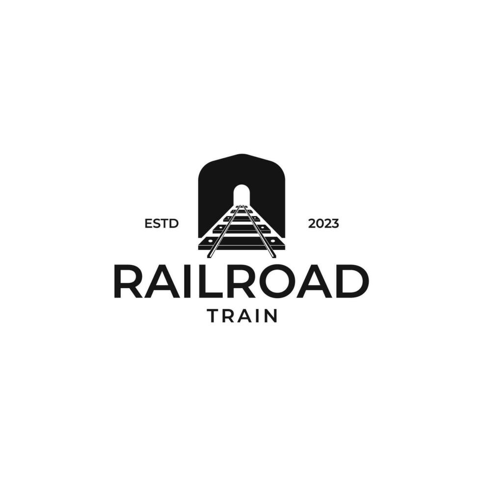 ferrocarril pistas tren logo diseño concepto vector ilustración símbolo icono