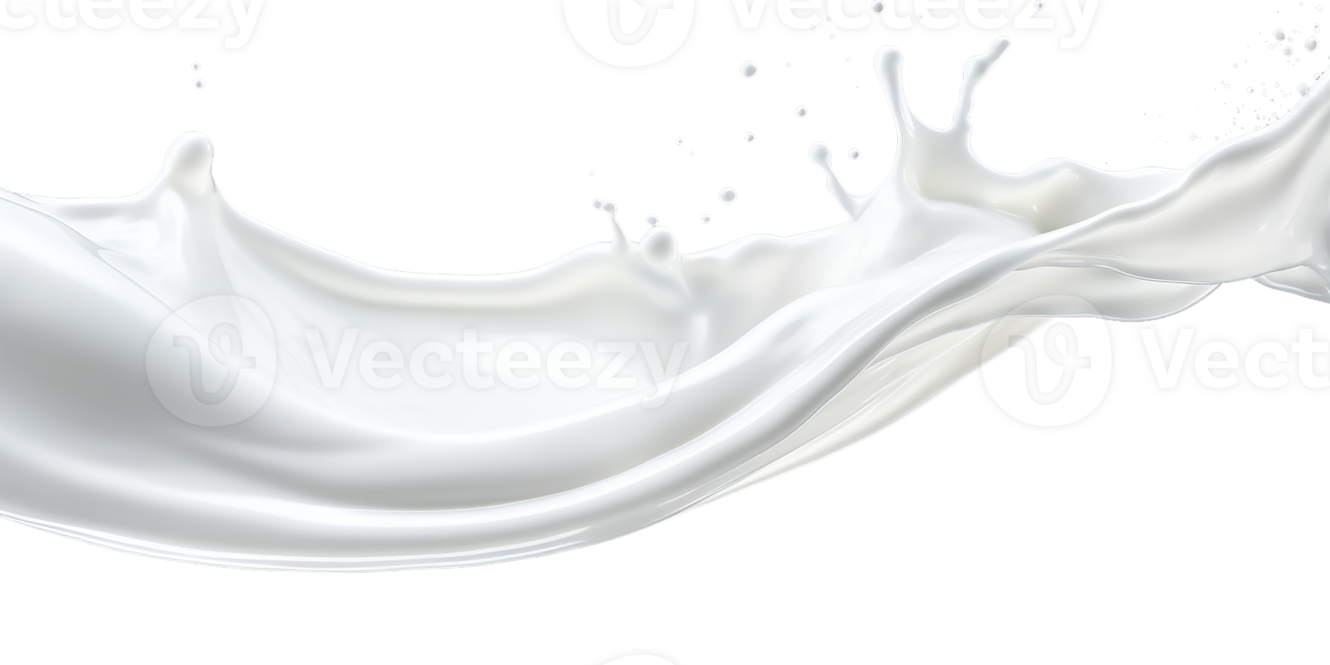 photorealistic image of a splash of milk. splash of white milk, cream with drops and splashes. AI generated png