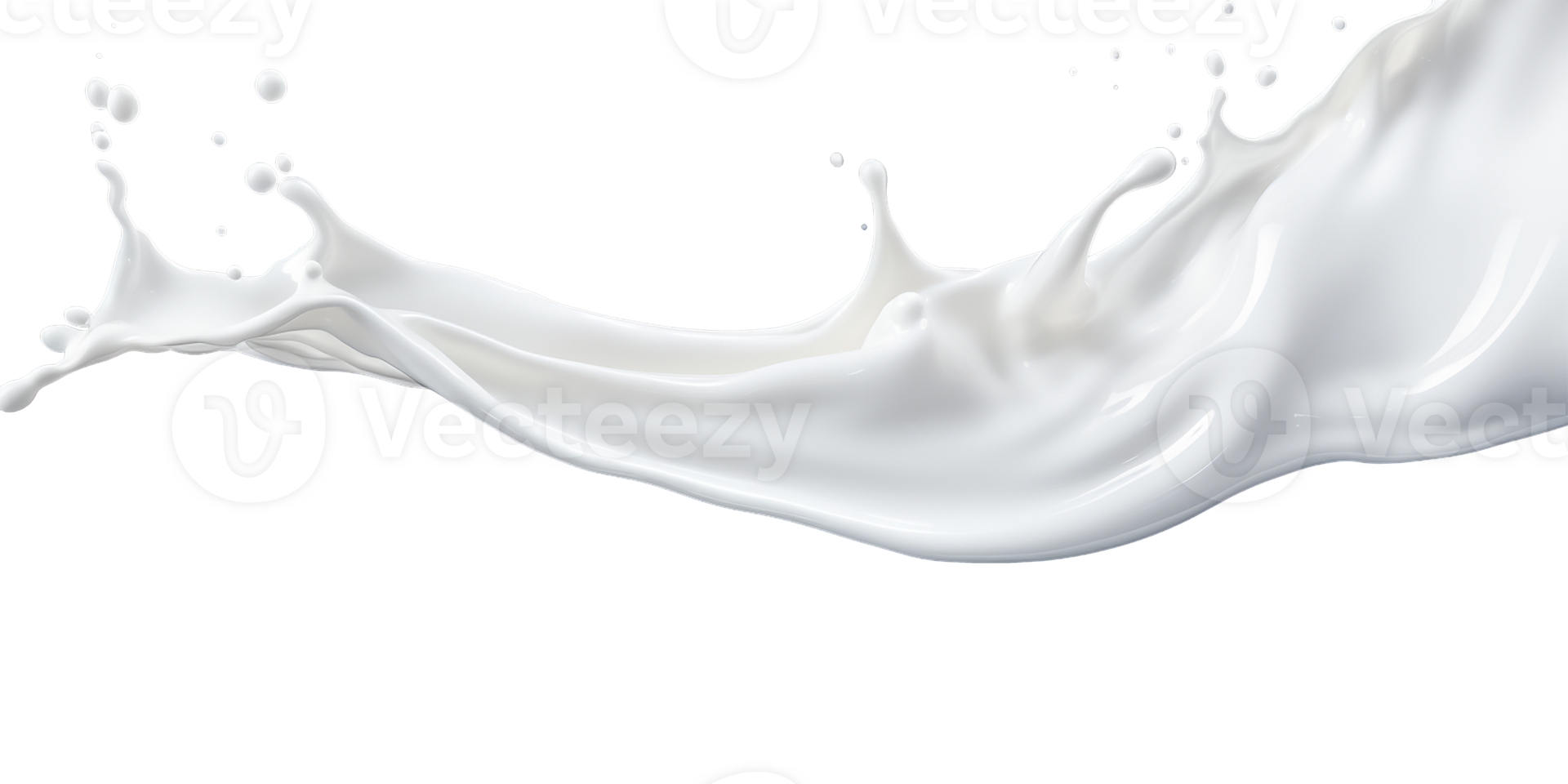 photorealistic image of a splash of milk. splash of white milk, cream with drops and splashes. AI generated png