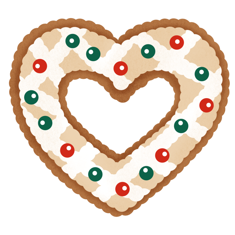 Christmas Gingerbread Heart Cookie png