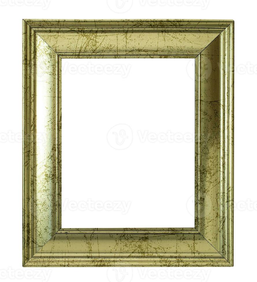 antique gold frame on the white background with clipping path photo