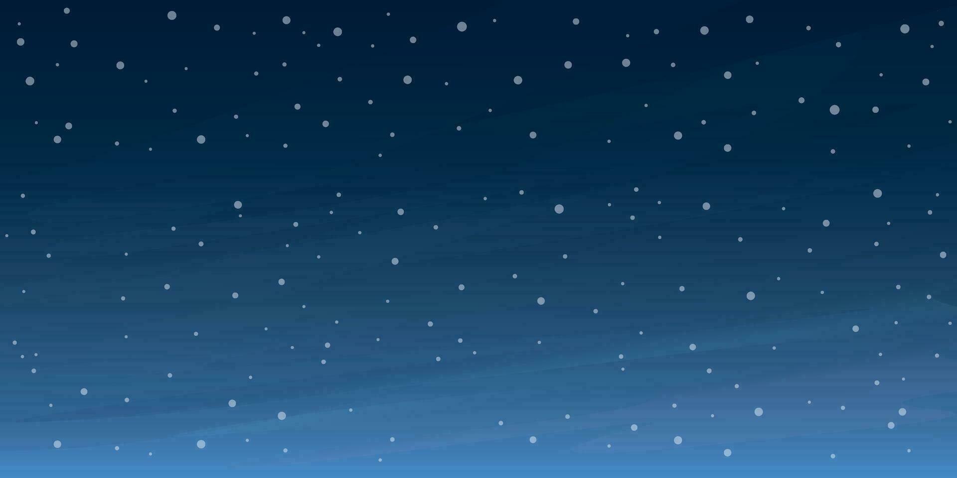 Snowfall with night sky background vector illustration.