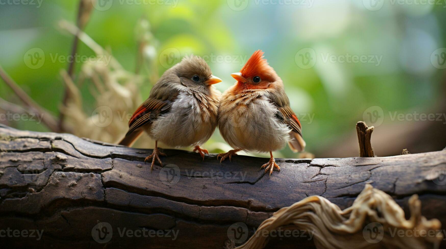 photo of heart-melting two Nightingales with an emphasis on expression of love. Generative AI