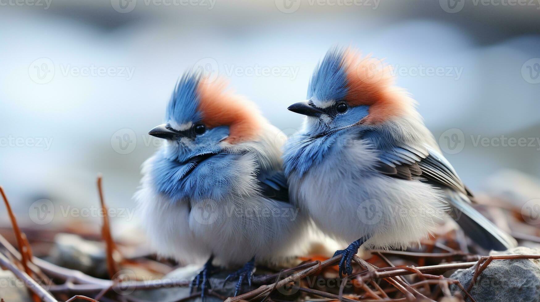 photo of heart-melting two Jays with an emphasis on expression of love. Generative AI