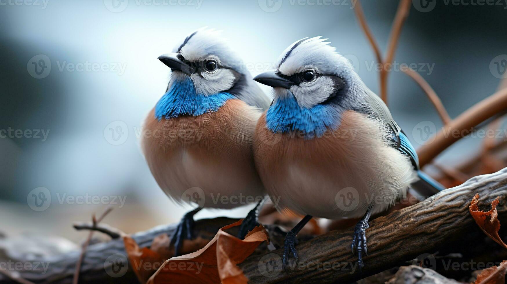 photo of heart-melting two Jays with an emphasis on expression of love. Generative AI