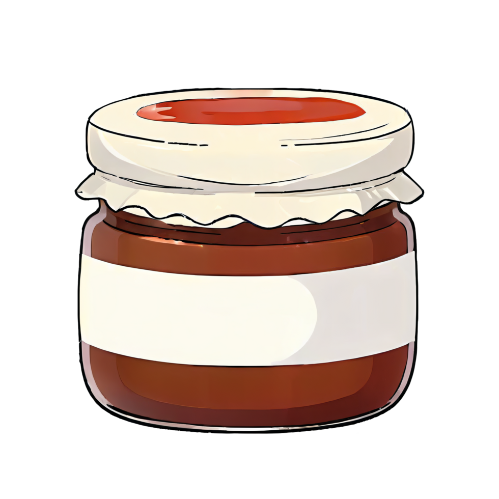 jam pot hand- getrokken tekenfilm stijl illustratie ai gegenereerd png