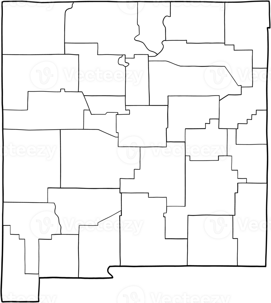 garabatear a mano dibujo de nuevo mexico estado mapa. png