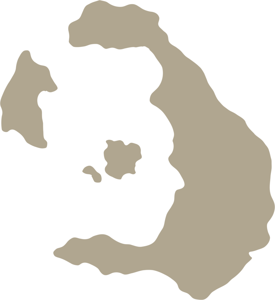 doodle freehand drawing of santorini island map. png